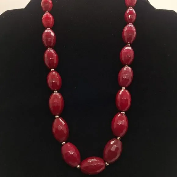 White House Black Market Red Jade Necklace